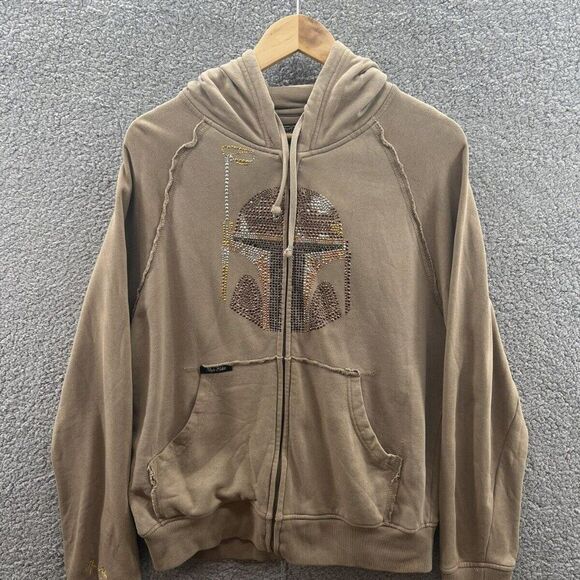 Star Wars Marc Ecko Cut & Sew Boba Fett Rare Rhinestone Hoodie Size Medium